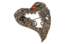CHRISTIAN LACROIX abstract large heart brooch
