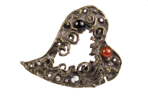 CHRISTIAN LACROIX abstract large heart brooch