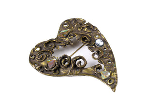 CHRISTIAN LACROIX abstract large heart brooch