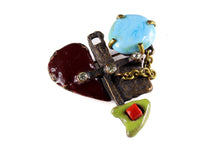 CHRISTIAN LACROIX abstract heart brooch