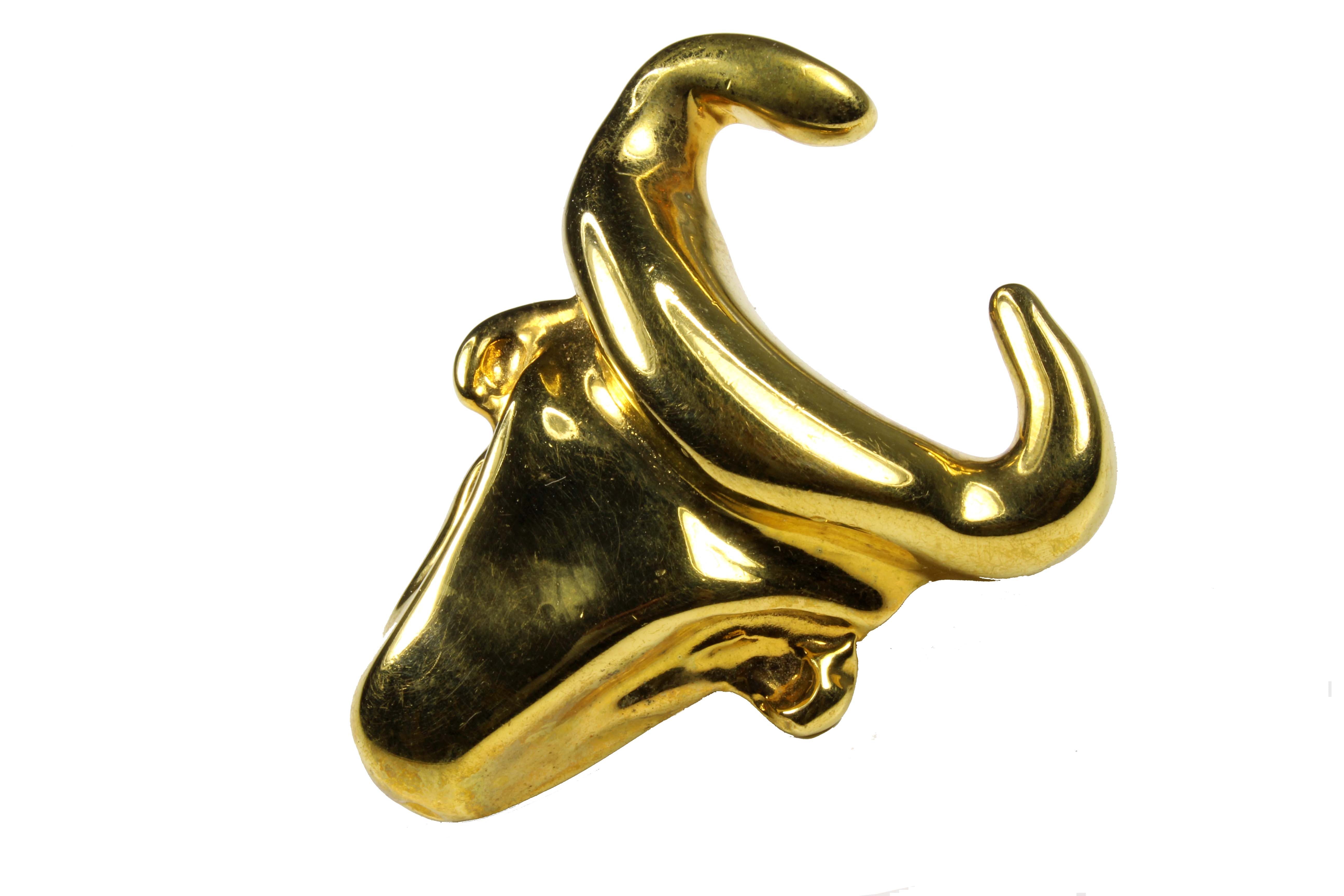 CHRISTIAN LACROIX bull head brooch – Vintage Carwen