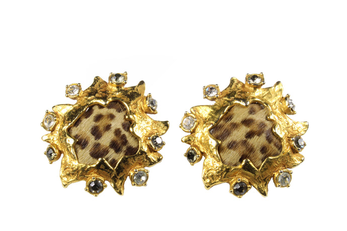 CHRISTIAN LACROIX leopard print earrings