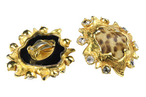 CHRISTIAN LACROIX leopard print earrings