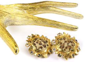 CHRISTIAN LACROIX leopard print earrings