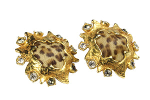 CHRISTIAN LACROIX leopard print earrings