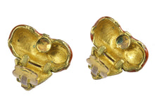 CHRISTIAN LACROIX enamel and rhinestone heart earrings