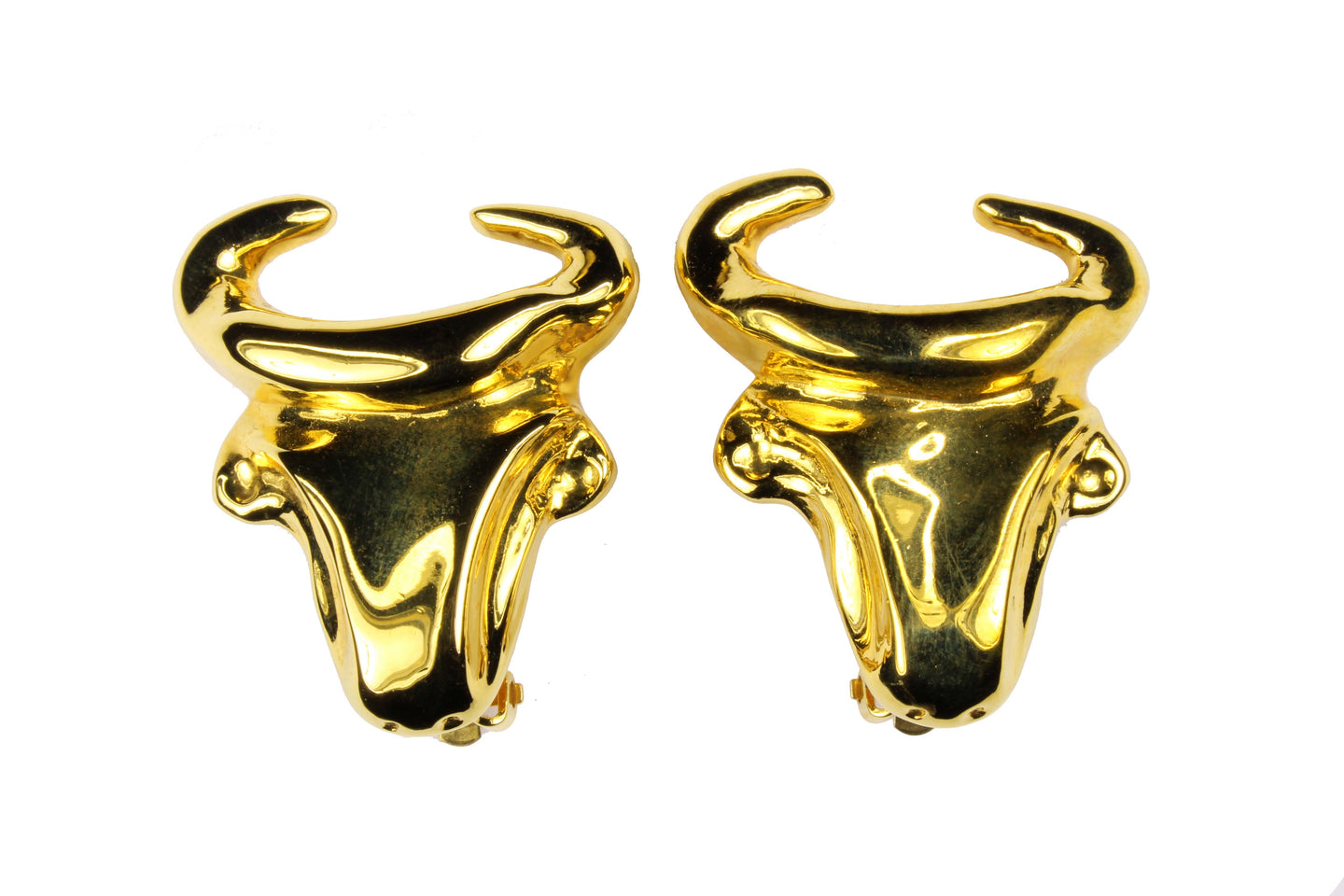 CHRISTIAN LACROIX gold bull head earrings