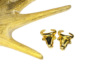 CHRISTIAN LACROIX gold bull head earrings