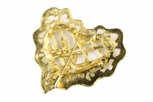 CHRISTIAN LACROIX gold heart logo brooch
