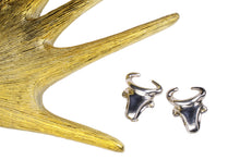 CHRISTIAN LACROIX silver bull head earrings