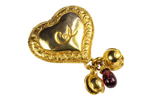 CHRISTIAN LACROIX large heart perfume holder brooch