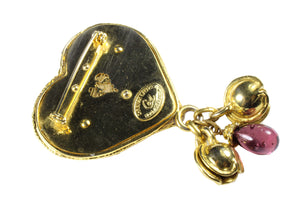 CHRISTIAN LACROIX large heart perfume holder brooch