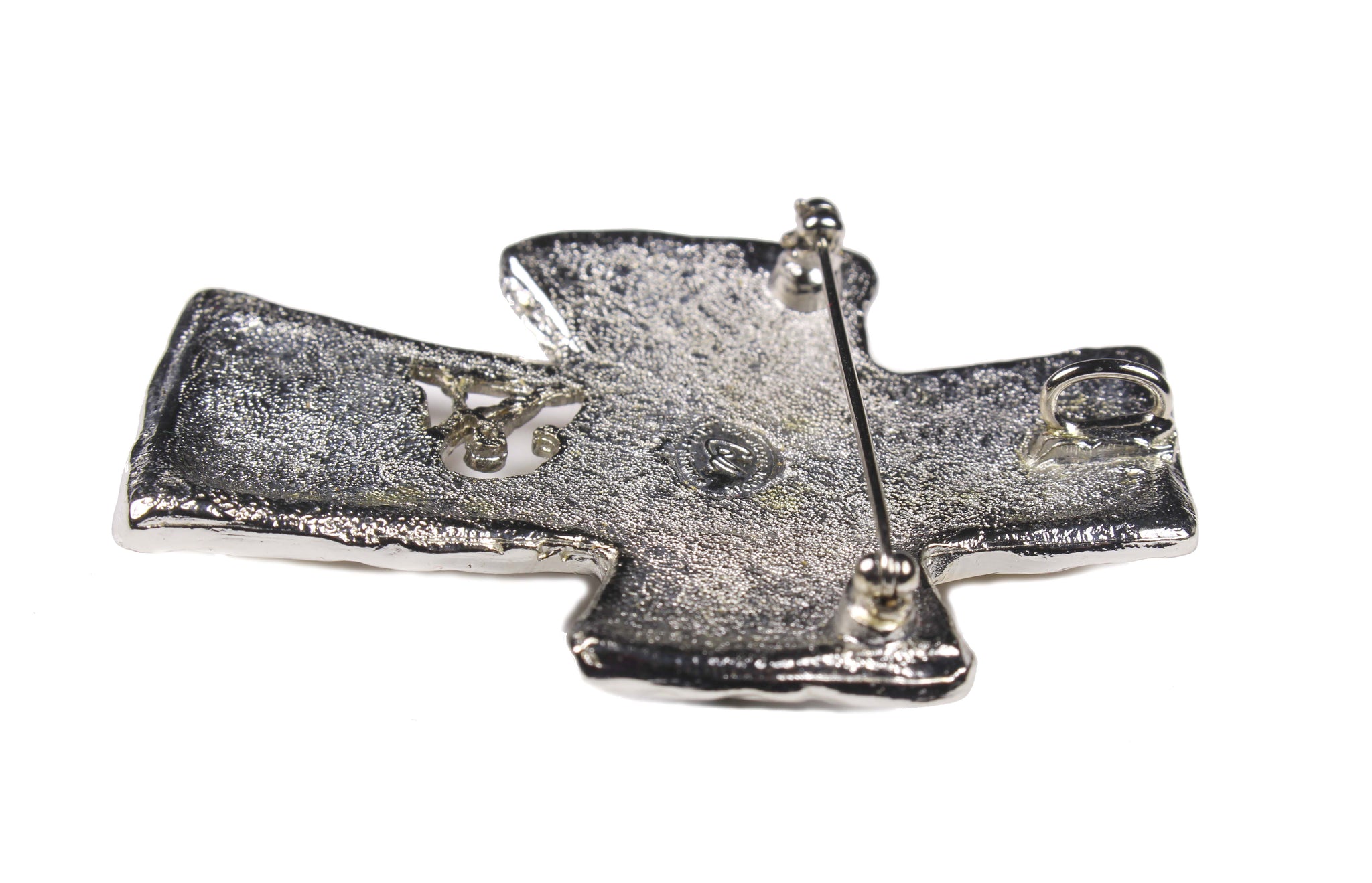 Christian Lacroix シルバーブローチ CHRISTIAN LACROIX silver large cross pendant brooch – Vintage Carwen