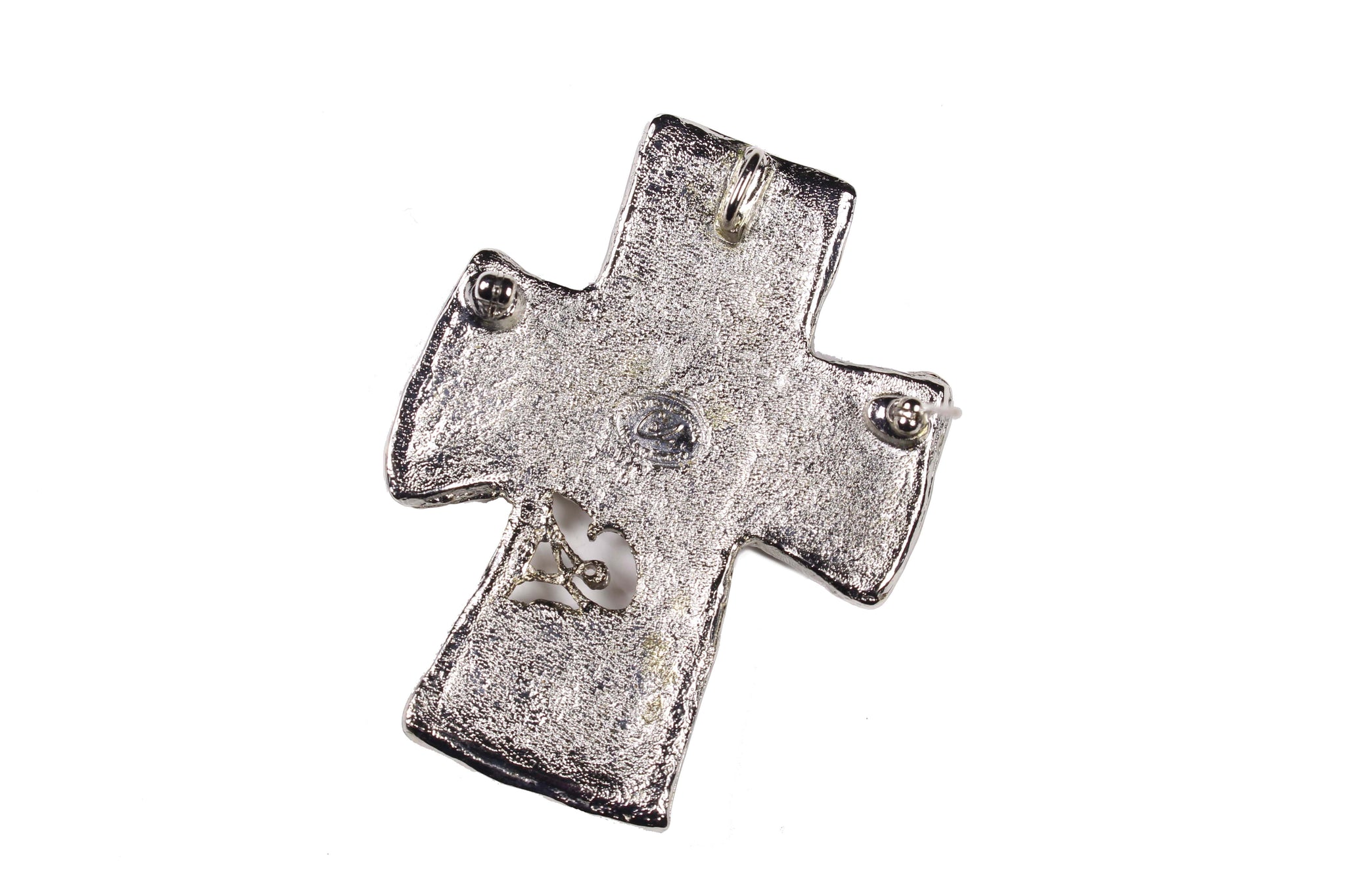 Christian Lacroix シルバーブローチ CHRISTIAN LACROIX silver large cross pendant brooch – Vintage Carwen