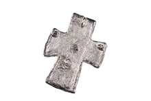 CHRISTIAN LACROIX silver large cross pendant brooch