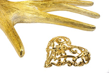 CHRISTIAN LACROIX gold heart brooch