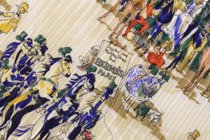 HERMÈS pleated "plissé" scarf “Cirque Molier” by Philippe Dumas
