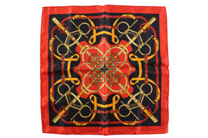 HERMÈS scarf “Eperon d’Or” by Henri d'Origny, pocket square