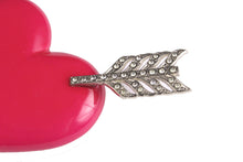Yves Saint Laurent red heart & arrow brooch