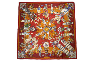HERMÈS shawl “Kachinas” by Kermit Oliver 140cm Cashmere