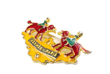 HERMÈS children and dogs enamel brooch