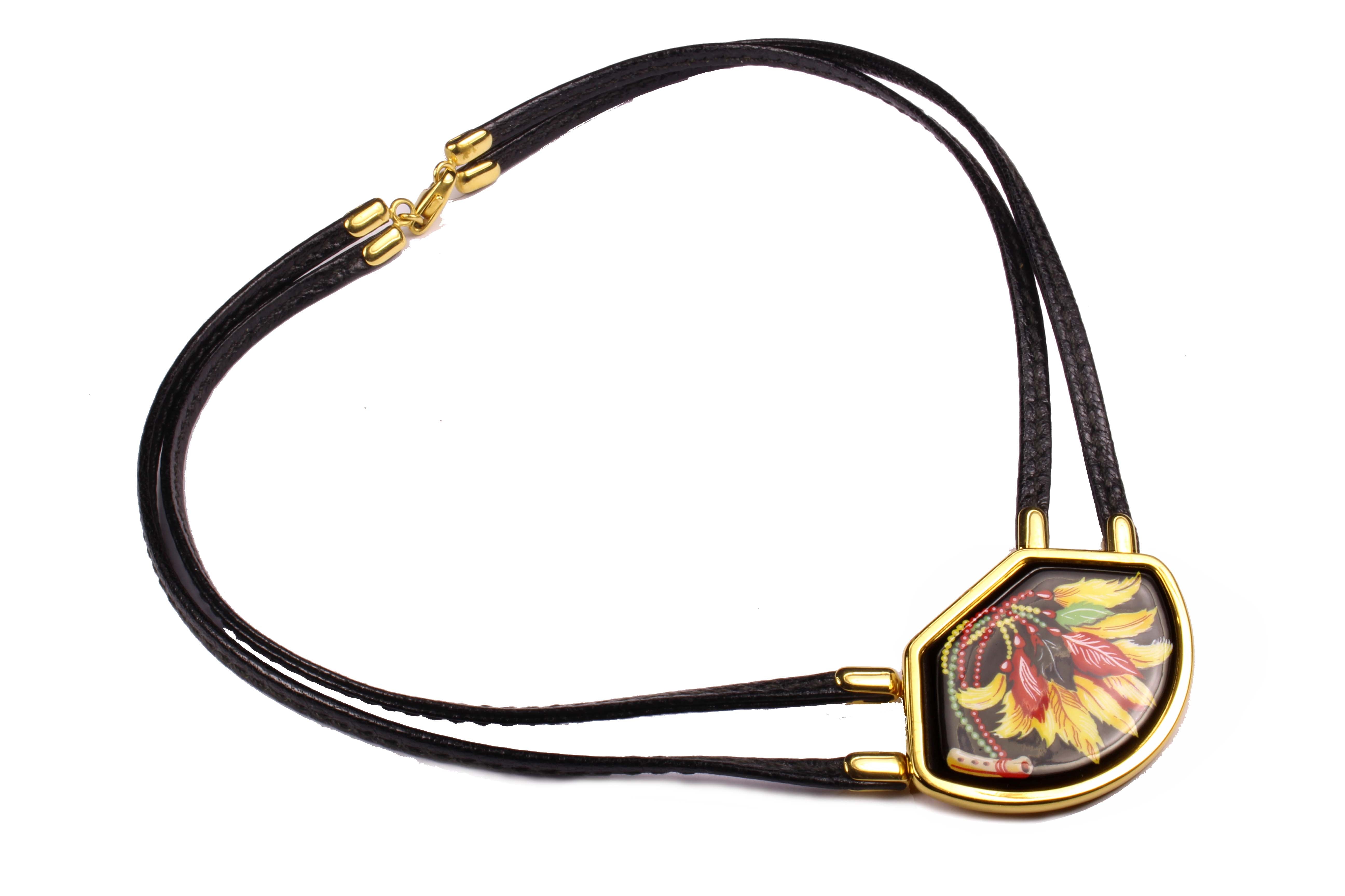 Hermes clearance enamel necklace