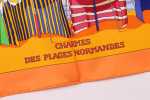 HERMÈS scarf “Charmes des Plages Normandes” by Loic Dubigeon