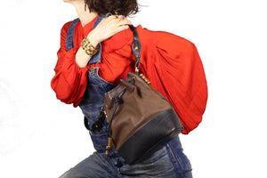 LOEWE bicolor leather shoulder bag