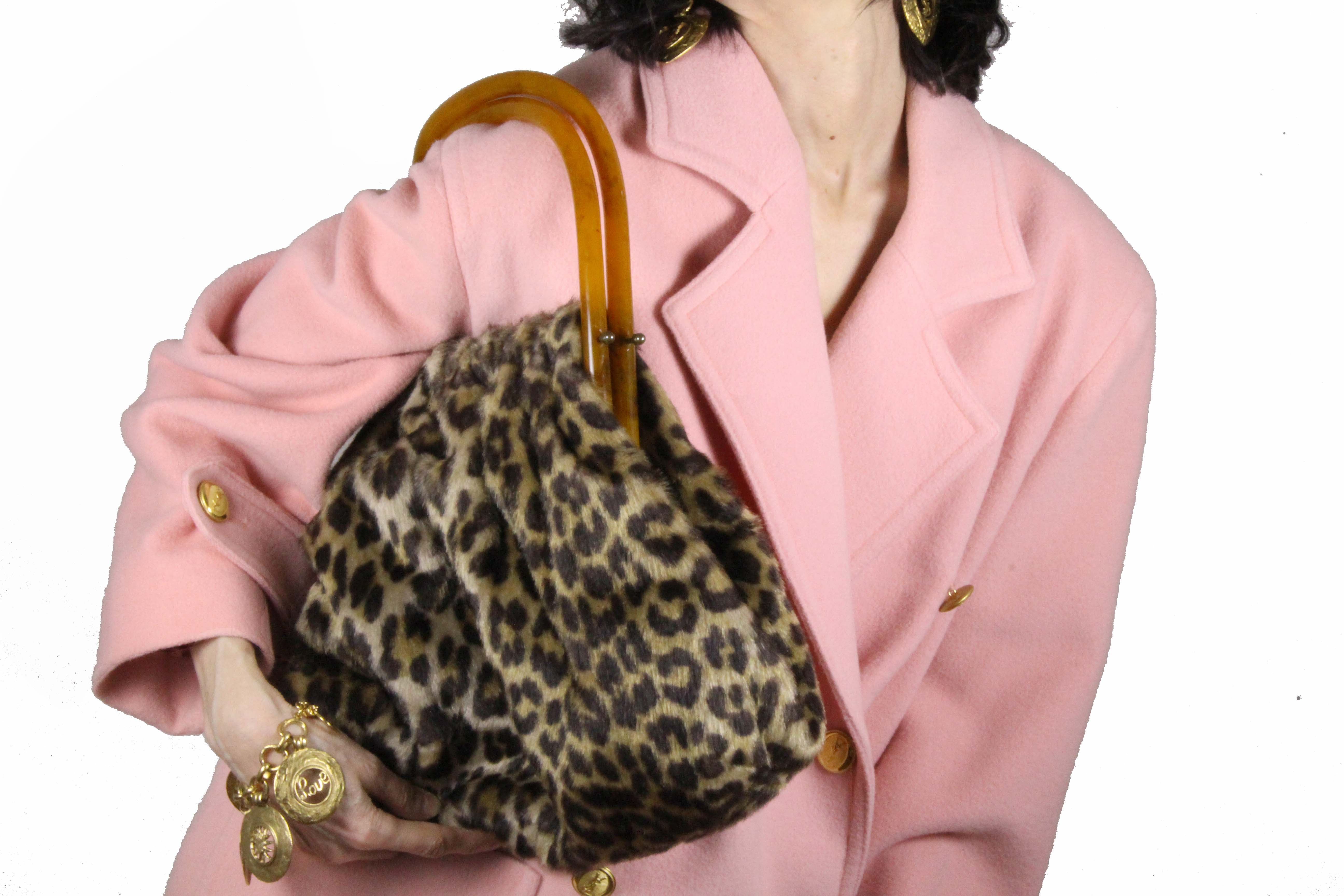 MORRIS MOSKOWITZ leopard print tortoiseshell lucite handles frame