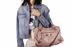 BALENCIAGA Classic City pink leather bag