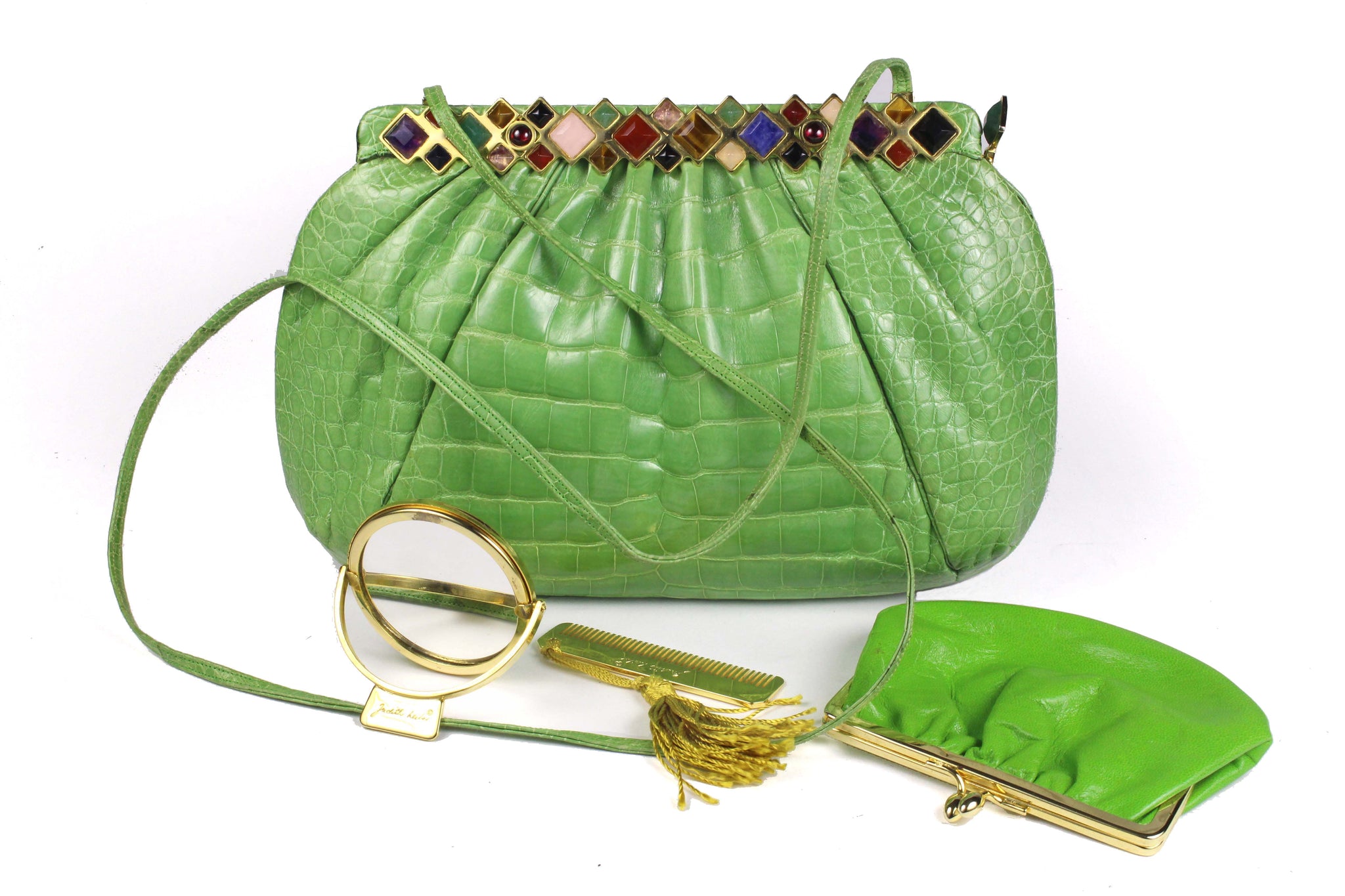Judith Leiber, Bags, Judith Leiber Vintage Crocodile Green Bag