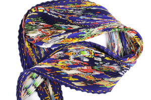 HERMÈS pleated "plissé" scarf “Kachinas” by Kermit Oliver