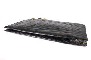 LOEWE black crocodile skin briefcase
