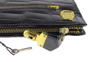 LOEWE black crocodile skin briefcase