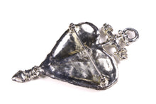 CHRISTIAN LACROIX silver large heart cross brooch pendant