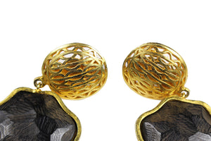 LANVIN filigree wooden earrings