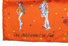HERMÈS gavroche “Les Parisiennes de Kiraz” by Edmond Kiraz, pocket square