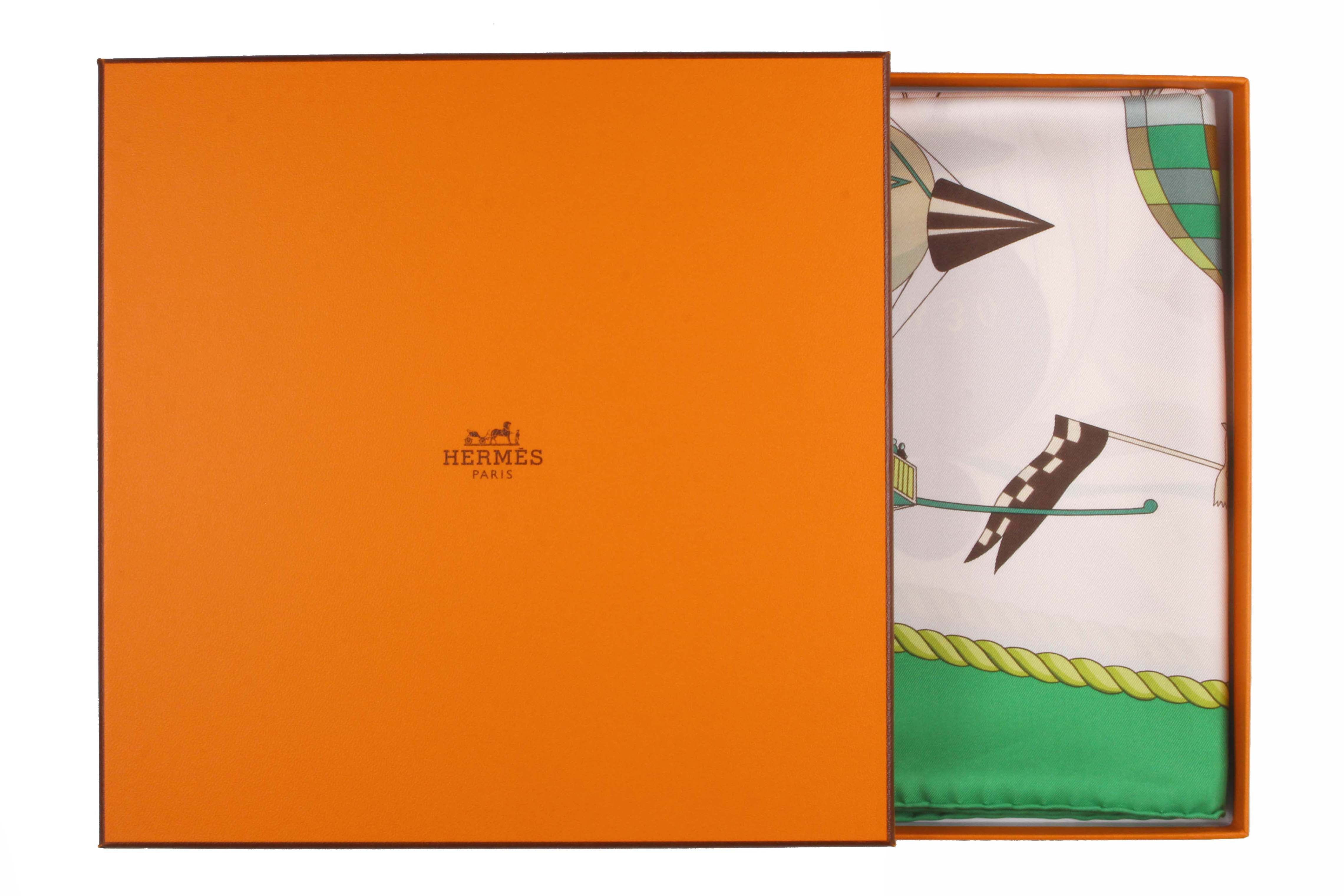 HERMÈS scarf “Les Folies du Ciel” by Loic Dubigeon – Vintage Carwen