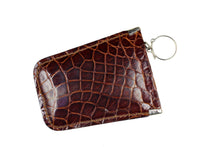Brown crocodile skin case key chain