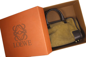LOEWE Amazona gold suede bag