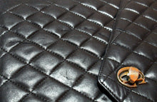 GIORGIO CORSINI black quilted leather briefcase bag