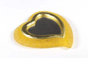 YVES SAINT LAURENT yellow heart pocket mirror