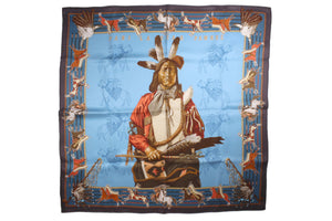 HERMÈS scarf 65 cm “Pani La Shar Pawnee” by Kermit Oliver