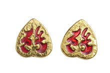 YVES SAINT LAURENT red heart earrings