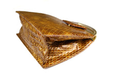 STUART WEITZMAN embossed snakeskin caramel handbag
