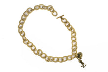 YVES SAINT LAURENT textured chain link logo long necklace