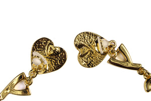 YVES SAINT LAURENT logo initials heart dangle earrings