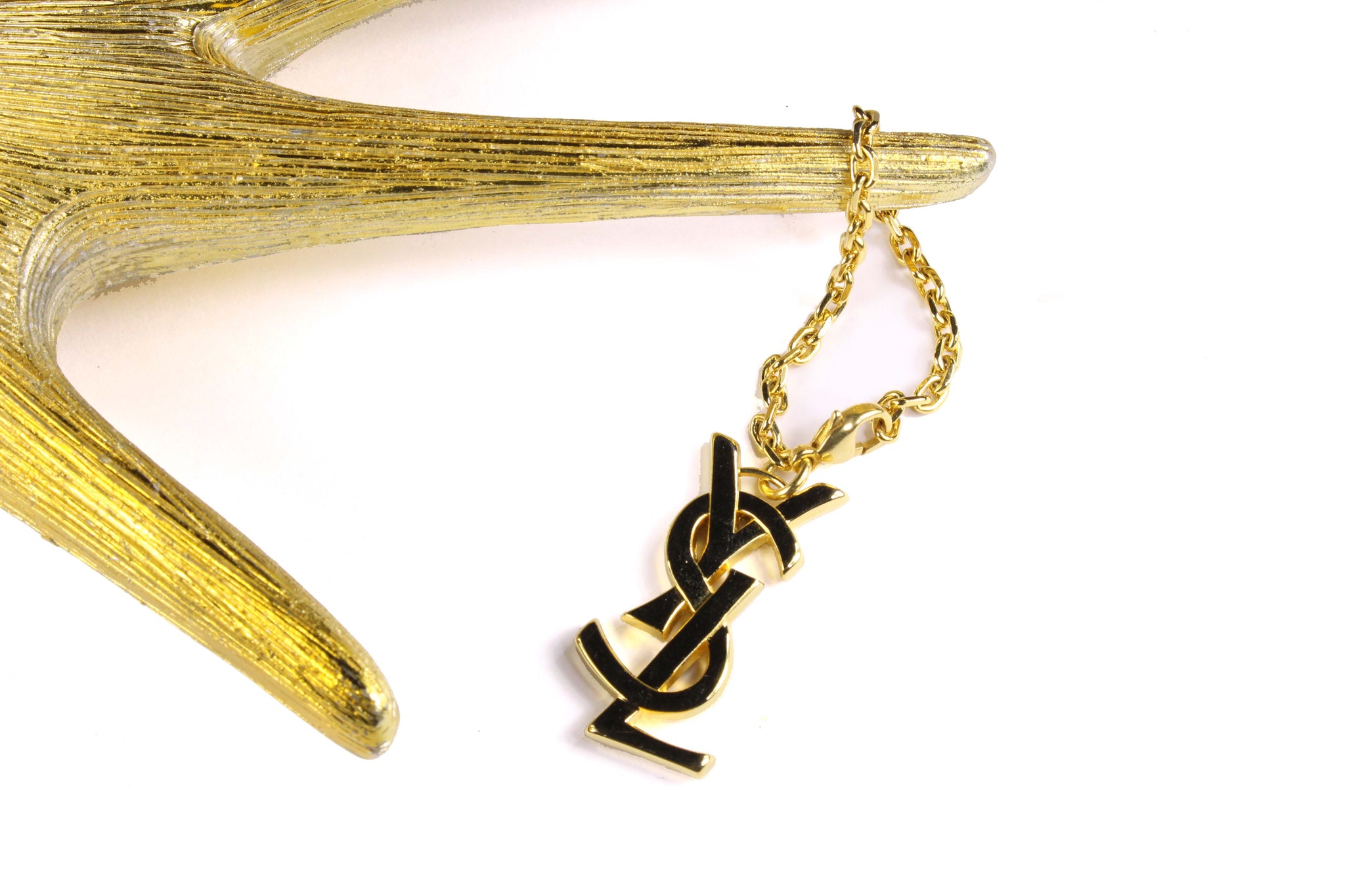 YVES SAINT LAURENT logo key-ring bag charm – Vintage Carwen