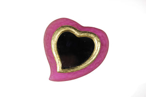 YVES SAINT LAURENT pink heart pocket mirror
