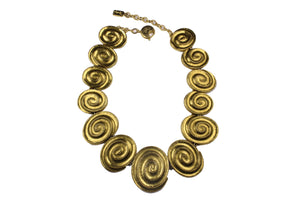 YVES SAINT LAURENT spiral oval medallions necklace